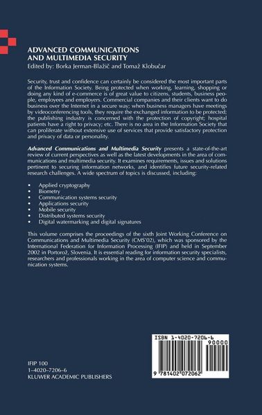 Produktbild: Advanced Communications and Multimedia Security