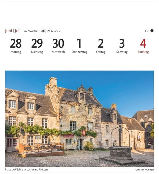 Produktbild: Bretagne & Normandie Sehnsuchtskalender 2027 - Wochenkalender mit 53 Postkarten