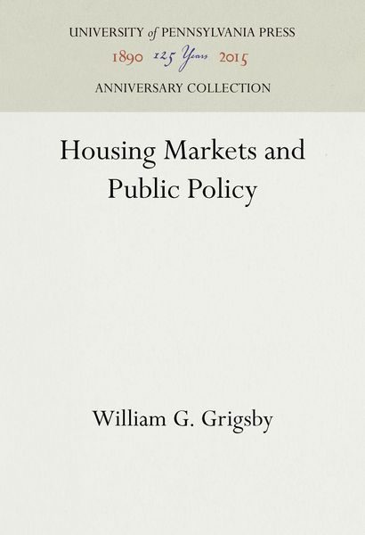 Produktbild: Housing Markets and Public Policy