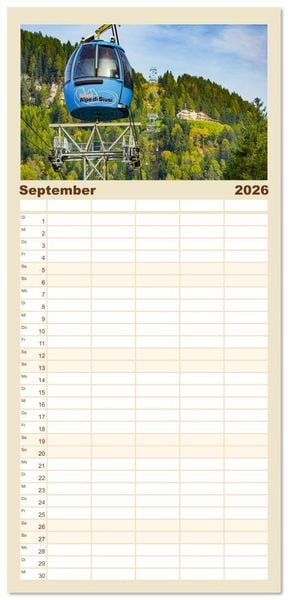 Produktbild: Familienplaner 2026 - S&uuml;dtirol Impressionen mit 5 Spalten (Wandkalender, 21 x 45 cm) CALVENDO