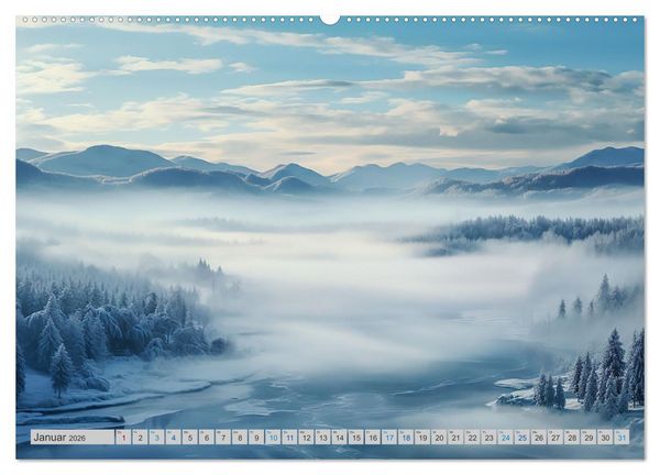 Produktbild: Magische Nebelmomente (hochwertiger Premium Wandkalender 2026 DIN A2 quer), Kunstdruck in Hochglanz