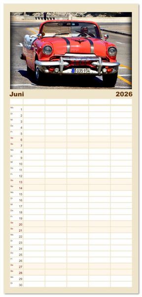 Produktbild: Familienplaner 2026 - PONTIAC '55 mit 5 Spalten (Wandkalender, 21 x 45 cm) CALVENDO