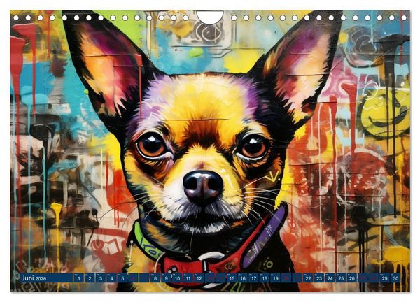 Produktbild: Graffiti Hunde (Wandkalender 2026 DIN A4 quer), CALVENDO Monatskalender