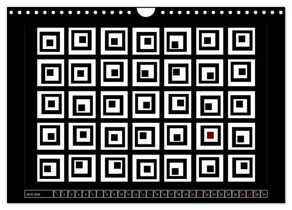 Produktbild: SCHWARZ, WEI&szlig;, ROT (Wandkalender 2026 DIN A4 quer), CALVENDO Monatskalender