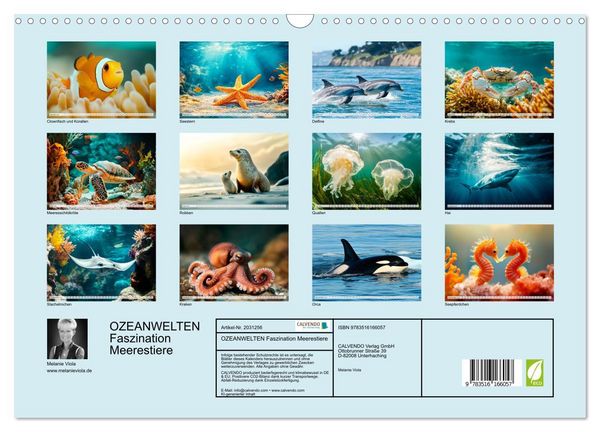 Produktbild: OZEANWELTEN Faszination Meerestiere (Wandkalender 2026 DIN A3 quer), CALVENDO Monatskalender