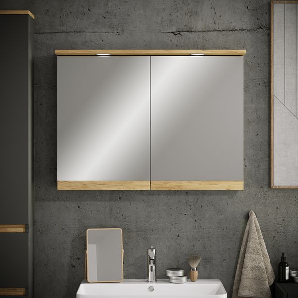 Produktbild: LED Bad Spiegelschrank Steckdose 59x80x23 Cosila