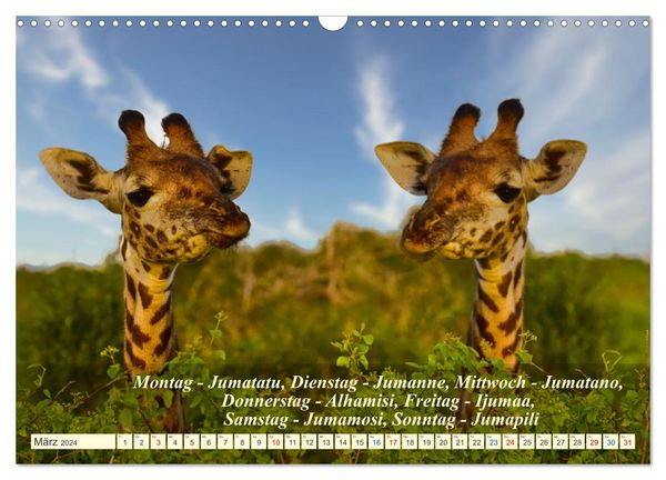 'Jambo Kenya (Wandkalender 2024 DIN A3 Quer), CALVENDO Monatskalender ...