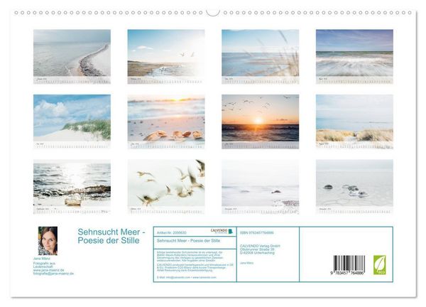 Produktbild: Sehnsucht Meer - Poesie der Stille (hochwertiger Premium Wandkalender 2026 DIN A2 quer), Kunstdruck in Hochglanz