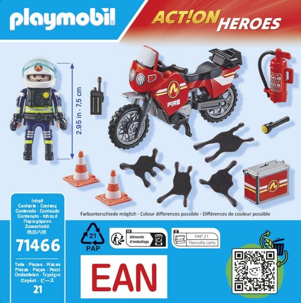 Produktbild: PLAYMOBIL 71466 Feuerwehrmotorrad am Unfallort