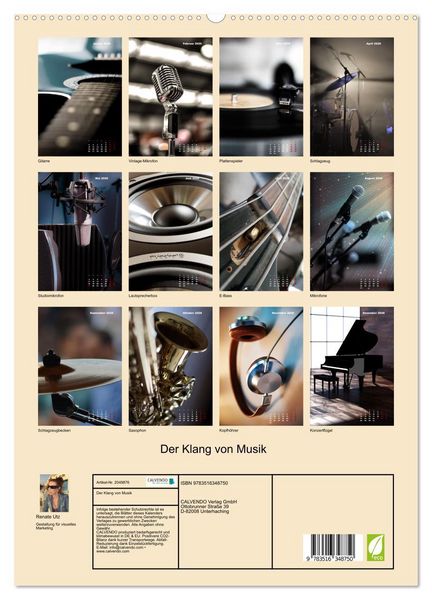 Produktbild: Der Klang von Musik (hochwertiger Premium Wandkalender 2026 DIN A2 hoch), Kunstdruck in Hochglanz