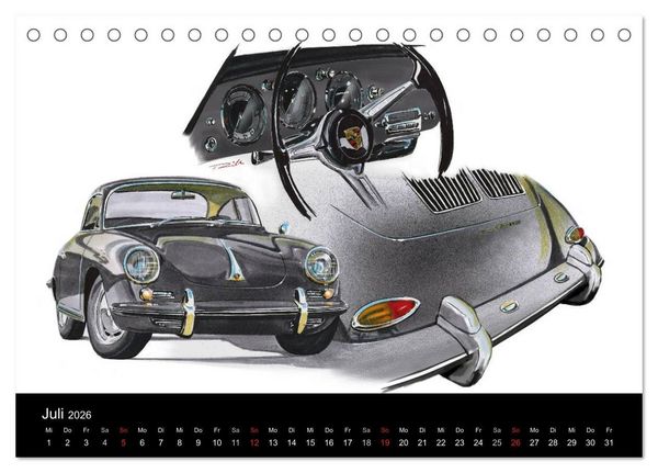Produktbild: Classic Car Art by Reinhold Art&acute;s (Tischkalender 2026 DIN A5 quer), CALVENDO Monatskalender