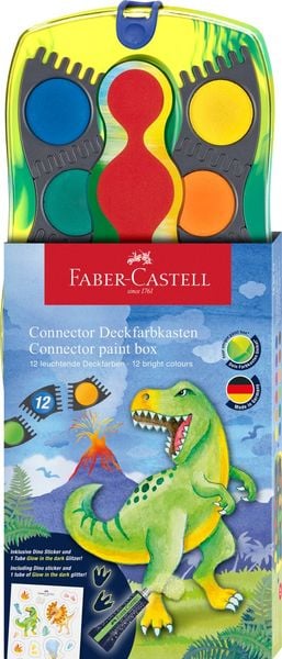 Faber-Castell Farbkasten Connector 12 Farben Dino
