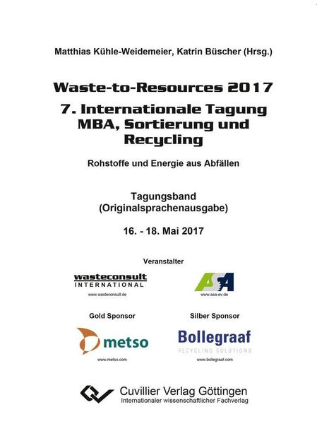 Produktbild: Waste-to-Resources 2017