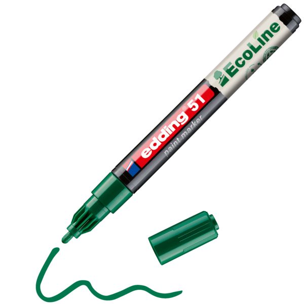 Produktbild: Edding 51 EcoLine 4-51-004 Lackmarker Gr&uuml;n 1 mm, 2mm