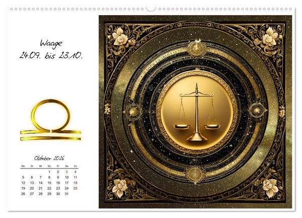 Produktbild: Ein Jahr in Gold (hochwertiger Premium Wandkalender 2026 DIN A2 quer), Kunstdruck in Hochglanz