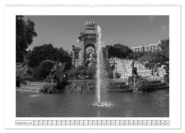 Produktbild: Barcelona Photografien in Schwarz / Wei&szlig; (Wandkalender 2026 DIN A2 quer), CALVENDO Monatskalender