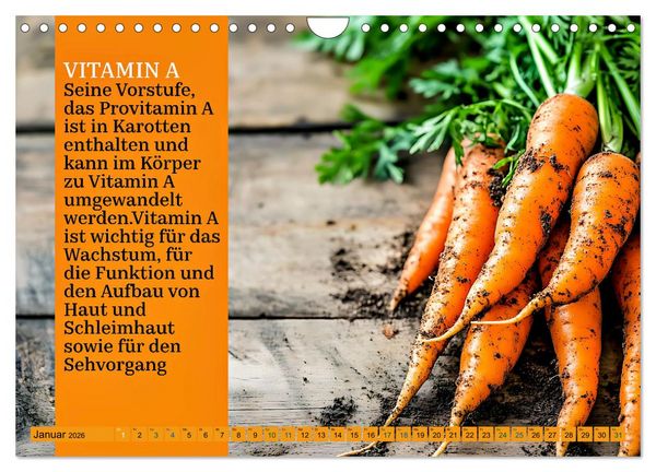 Produktbild: VITAMINE - Gesundheit aus der Natur (Wandkalender 2026 DIN A4 quer), CALVENDO Monatskalender