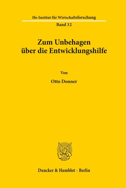 Produktbild: Zum Unbehagen &uuml;ber die Entwicklungshilfe.