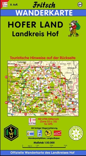 Hofer Land, Landkreis Hof 1 : 50 000. Fritsch Wanderkarte, Sonstige von , Fischer-family, 978-3-86116-064-9