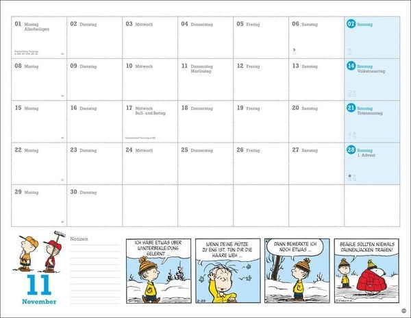 Produktbild: Peanuts Monatsplaner 2027