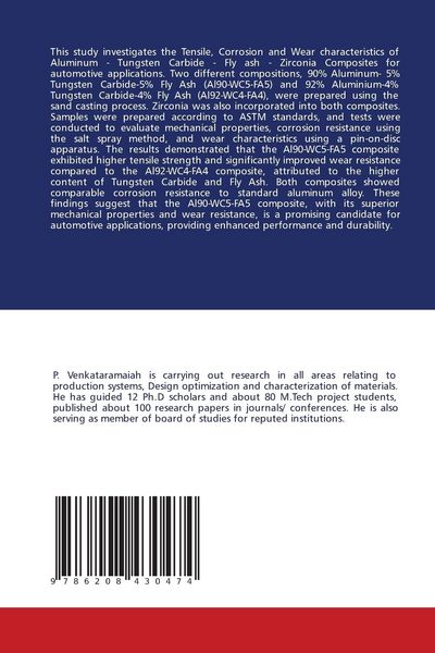 Produktbild: Characterization Of Al/wc/zro2/flyash Composites