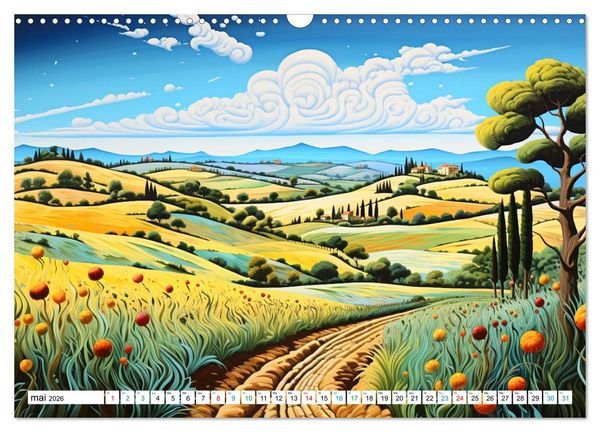Produktbild: Paysages color&eacute;s (Calendrier mural 2026 DIN A3 vertical), CALVENDO calendrier mensuel