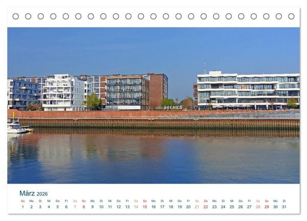 Produktbild: Moin aus Bremen. Herzlich willkommen in unserem Dorf mit Stra&szlig;enbahn (Tischkalender 2026 DIN A5 quer), CALVENDO Monatskalender