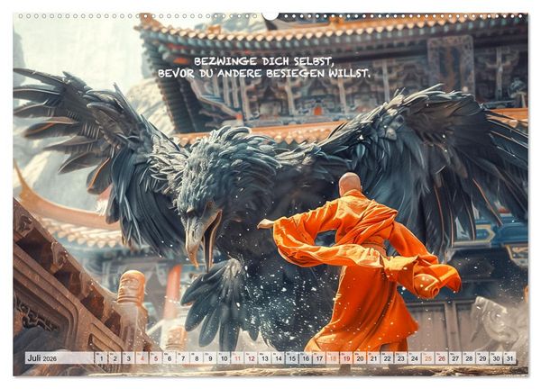 Produktbild: Shaolin M&ouml;nche - Weisheit und Disziplin (hochwertiger Premium Wandkalender 2026 DIN A2 quer), Kunstdruck in Hochglanz