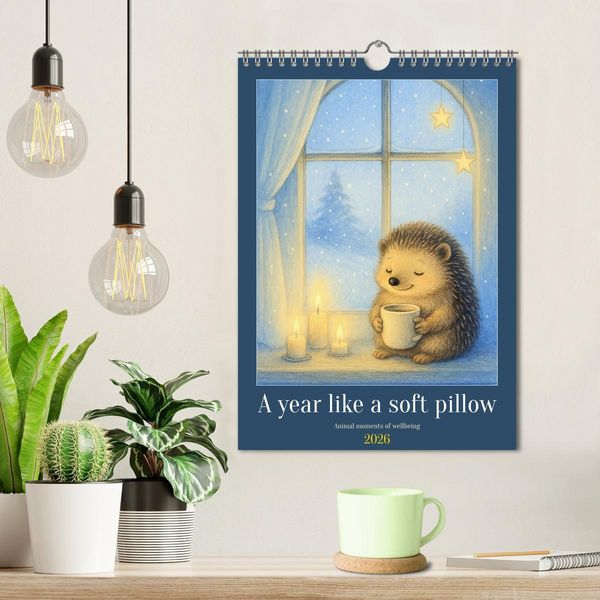Produktbild: A year like a soft pillow - Animal moments of wellbeing (Wall Calendar 2026 DIN A4 portrait), CALVENDO 12 Month Wall Calendar