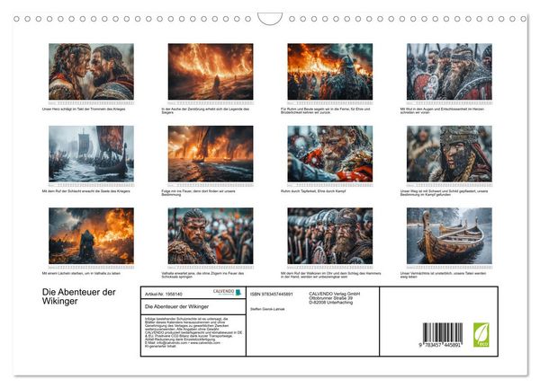 Produktbild: Die Abenteuer der Wikinger (Wandkalender 2026 DIN A3 quer), CALVENDO Monatskalender