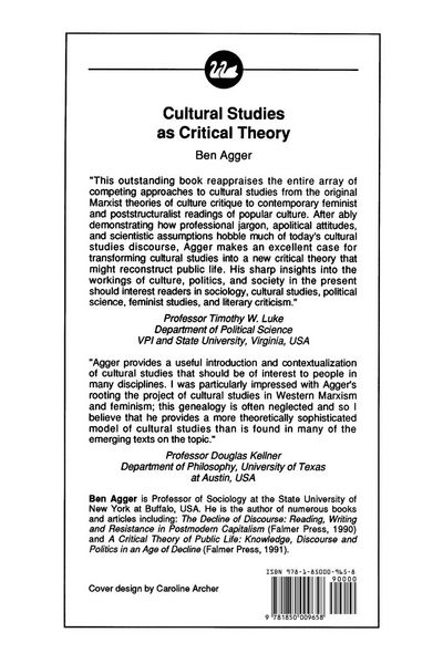 Produktbild: Cultural Studies as Critical Theory