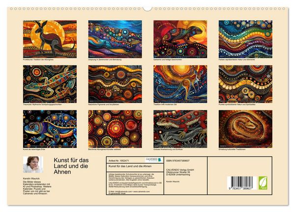 Produktbild: Kunst f&uuml;r das Land und die Ahnen (hochwertiger Premium Wandkalender 2026 DIN A2 quer), Kunstdruck in Hochglanz