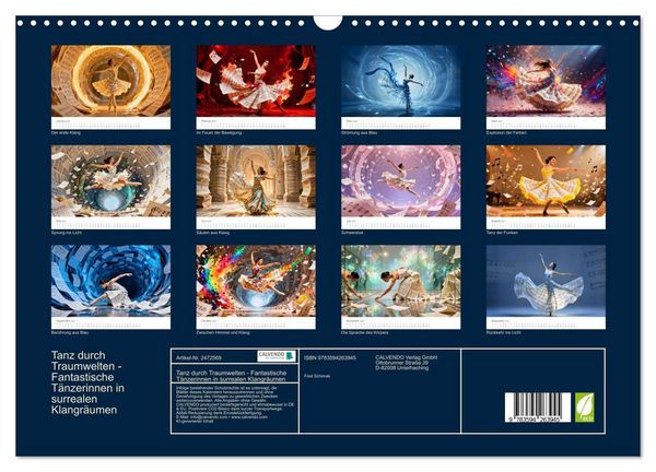 Produktbild: Tanz durch Traumwelten - Fantastische T&auml;nzerinnen in surrealen Klangr&auml;umen (Wandkalender 2027 DIN A3 quer), CALVENDO Monatskalender
