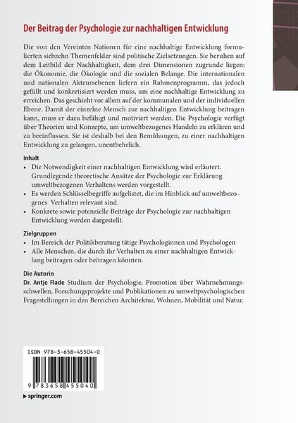 Produktbild: Der Beitrag der Psychologie zur nachhaltigen Entwicklung
