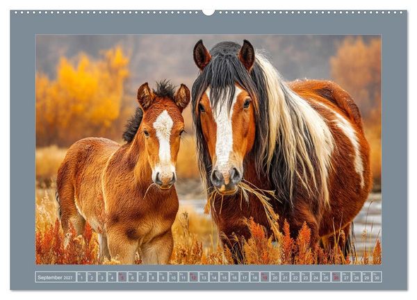 Produktbild: Mustangs. Pferde in ihrer wildesten Sch&ouml;nheit (Wandkalender 2027 DIN A2 quer), CALVENDO Monatskalender