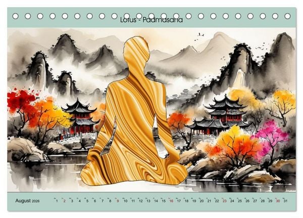 Produktbild: YOGA - Harmonie von K&ouml;rper, Geist und Seele (Tischkalender 2026 DIN A5 quer), CALVENDO Monatskalender