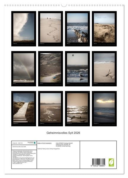 Produktbild: Geheimnisvolles Sylt 2026 (hochwertiger Premium Wandkalender 2026 DIN A2 hoch), Kunstdruck in Hochglanz