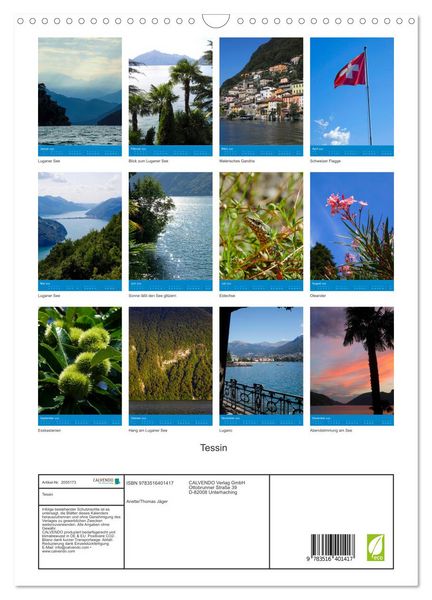 Produktbild: Tessin (Wandkalender 2026 DIN A3 hoch), CALVENDO Monatskalender