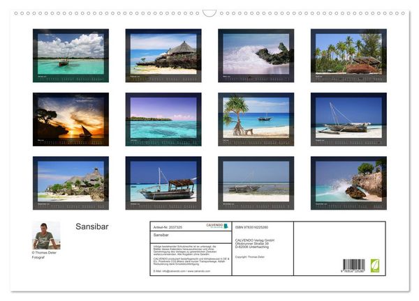 Produktbild: Sansibar (Wandkalender 2026 DIN A2 quer), CALVENDO Monatskalender