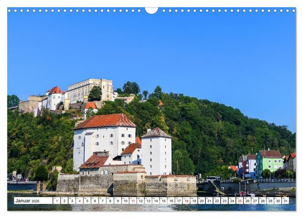 Produktbild: Passau die Barockstadt an der Donau (Wandkalender 2026 DIN A3 quer), CALVENDO Monatskalender