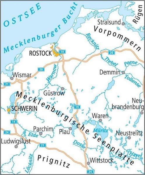 Produktbild: BVA ADFC Radtourenkarte Ostseek&uuml;ste Mecklenburg 1:150.000
