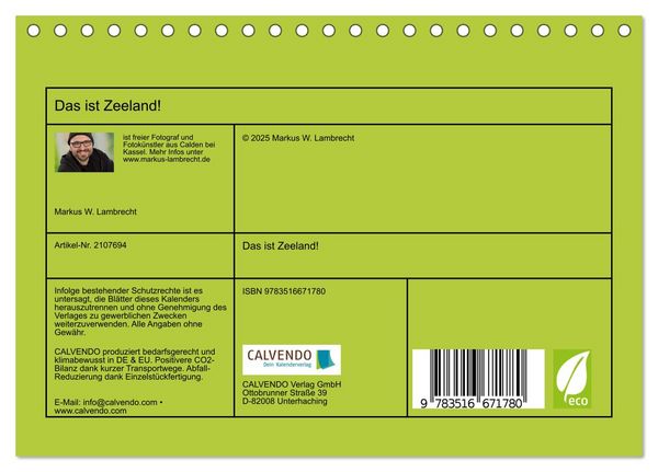 Produktbild: Das ist Zeeland! (Tischkalender 2026 DIN A5 quer), CALVENDO Monatskalender