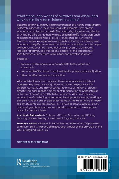 Produktbild: Exploring Learning, Identity and Power through Life History and Narrative Research