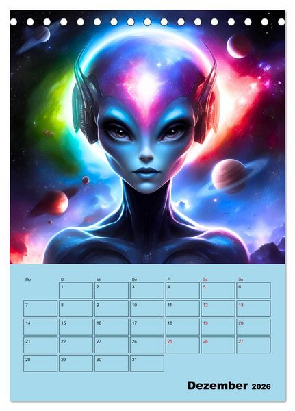 Produktbild: Galaktische Begegnungen (Tischkalender 2026 DIN A5 hoch), CALVENDO Monatskalender