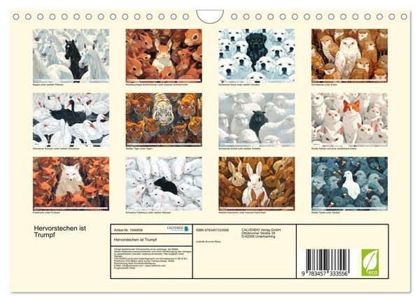 Produktbild: Hervorstechen ist Trumpf (Wandkalender 2026 DIN A4 quer), CALVENDO Monatskalender