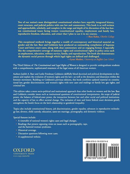 Produktbild: The Constitutional and Legal Rights of Women
