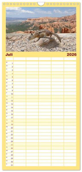 Produktbild: Familienplaner 2026 - Discover the West mit 5 Spalten (Wandkalender, 21 x 45 cm) CALVENDO