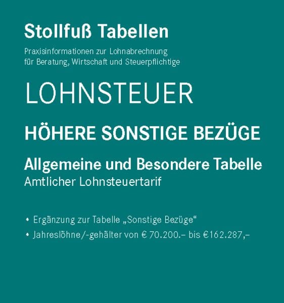 Produktbild: Tabelle, Lohnsteuer 2024 H&ouml;here Sonstige Bez&uuml;ge Sonderausgabe Dezember