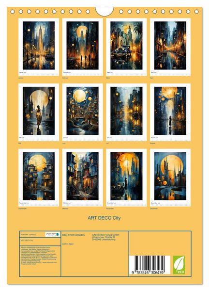 Produktbild: ART DECO City (Wandkalender 2026 DIN A4 hoch), CALVENDO Monatskalender