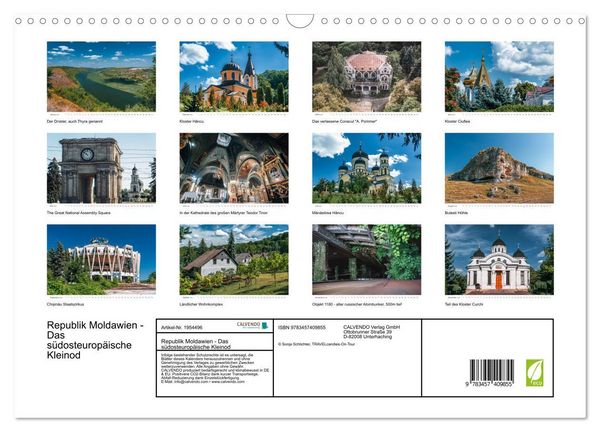 Produktbild: Republik Moldawien - Das s&uuml;dosteurop&auml;ische Kleinod (Wandkalender 2026 DIN A3 quer), CALVENDO Monatskalender
